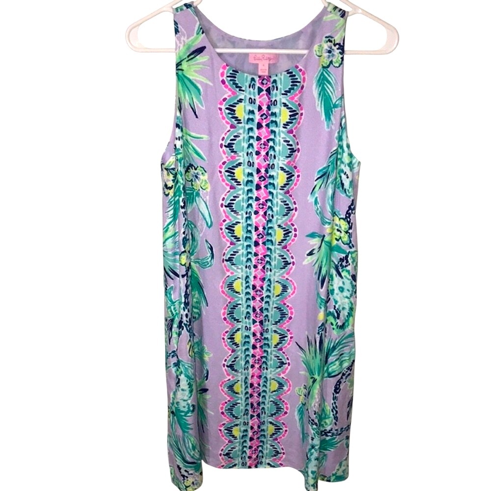Lilly Pulitzer Lavender Tropical Print Shift Dress